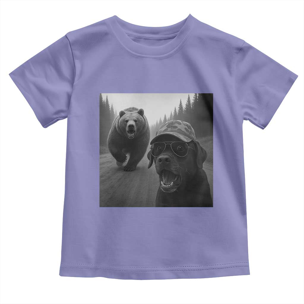 Funny Labrador Selfie With Bear Toddler T Shirt Dog Lover Gift - Wonder Print Shop