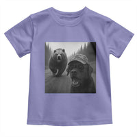 Funny Labrador Selfie With Bear Toddler T Shirt Dog Lover Gift - Wonder Print Shop