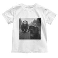 Funny Labrador Selfie With Bear Toddler T Shirt Dog Lover Gift - Wonder Print Shop