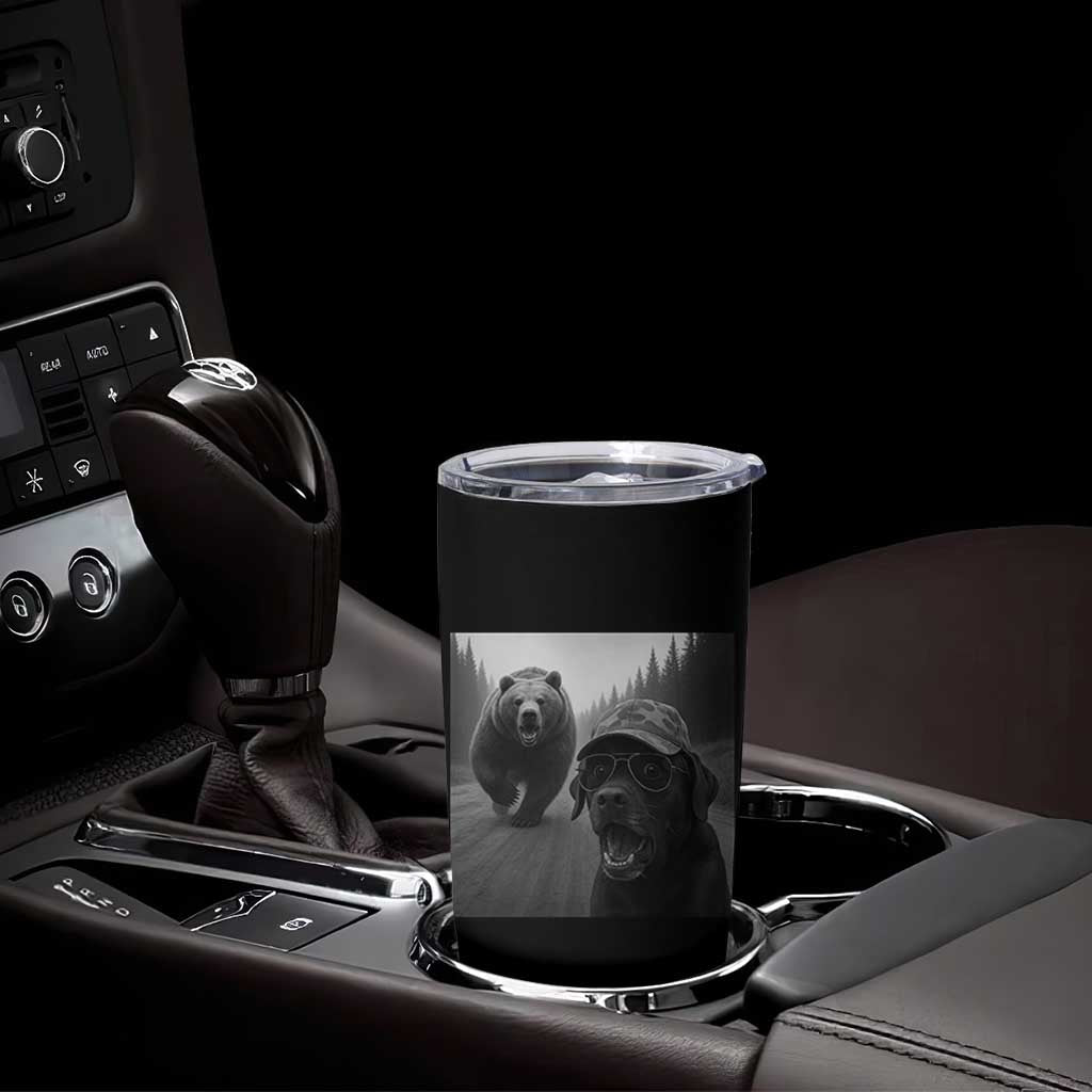 Funny Labrador Selfie With Bear Tumbler Cup Dog Lover Gift - Wonder Print Shop