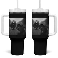 Funny Labrador Selfie With Bear Tumbler With Handle Dog Lover Gift - Wonder Print Shop