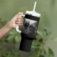 Funny Labrador Selfie With Bear Tumbler With Handle Dog Lover Gift - Wonder Print Shop