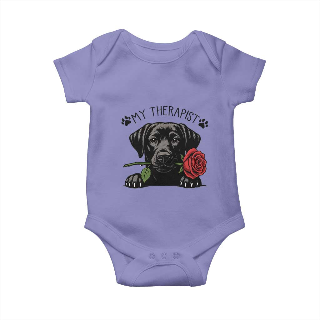 Black Labrador Retriever Is My Therapist Baby Onesie Dog Lover Gift - Wonder Print Shop