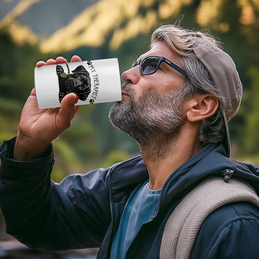 Black Labrador Retriever Is My Therapist 4 in 1 Can Cooler Tumbler Dog Lover Gift - Wonder Print Shop