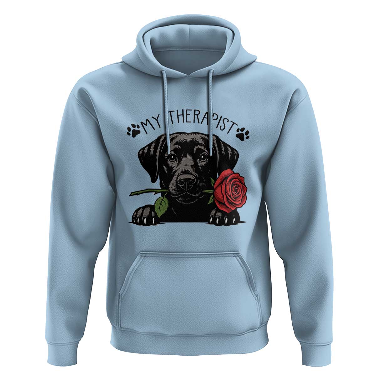 Black Labrador Retriever Is My Therapist Hoodie Dog Lover Gift - Wonder Print Shop