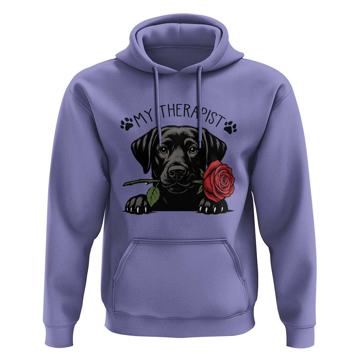 Black Labrador Retriever Is My Therapist Hoodie Dog Lover Gift - Wonder Print Shop