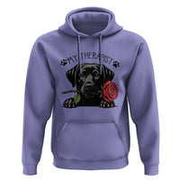Black Labrador Retriever Is My Therapist Hoodie Dog Lover Gift - Wonder Print Shop
