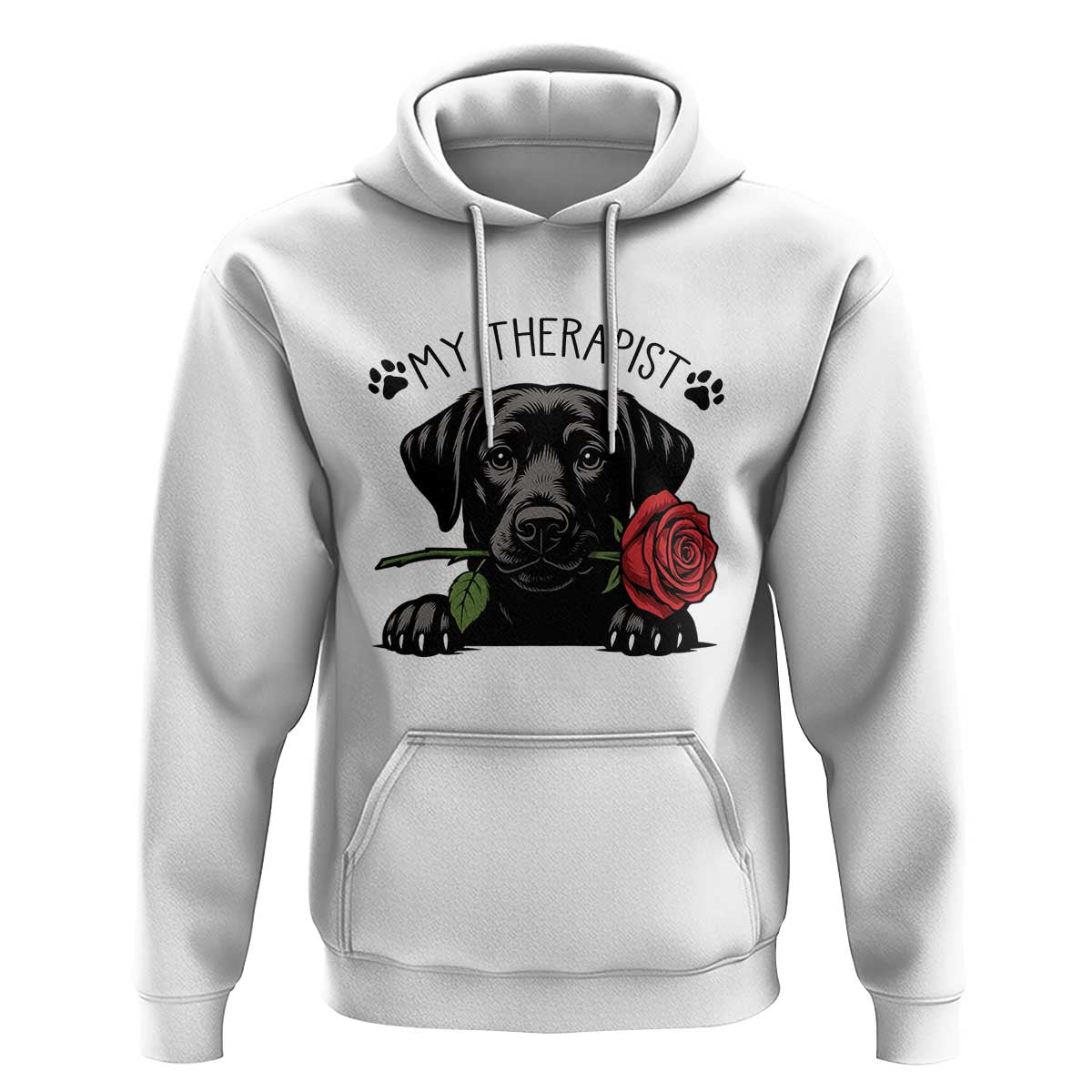 Black Labrador Retriever Is My Therapist Hoodie Dog Lover Gift - Wonder Print Shop