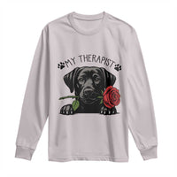 Black Labrador Retriever Is My Therapist Long Sleeve Shirt Dog Lover Gift - Wonder Print Shop