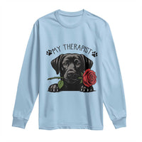 Black Labrador Retriever Is My Therapist Long Sleeve Shirt Dog Lover Gift - Wonder Print Shop