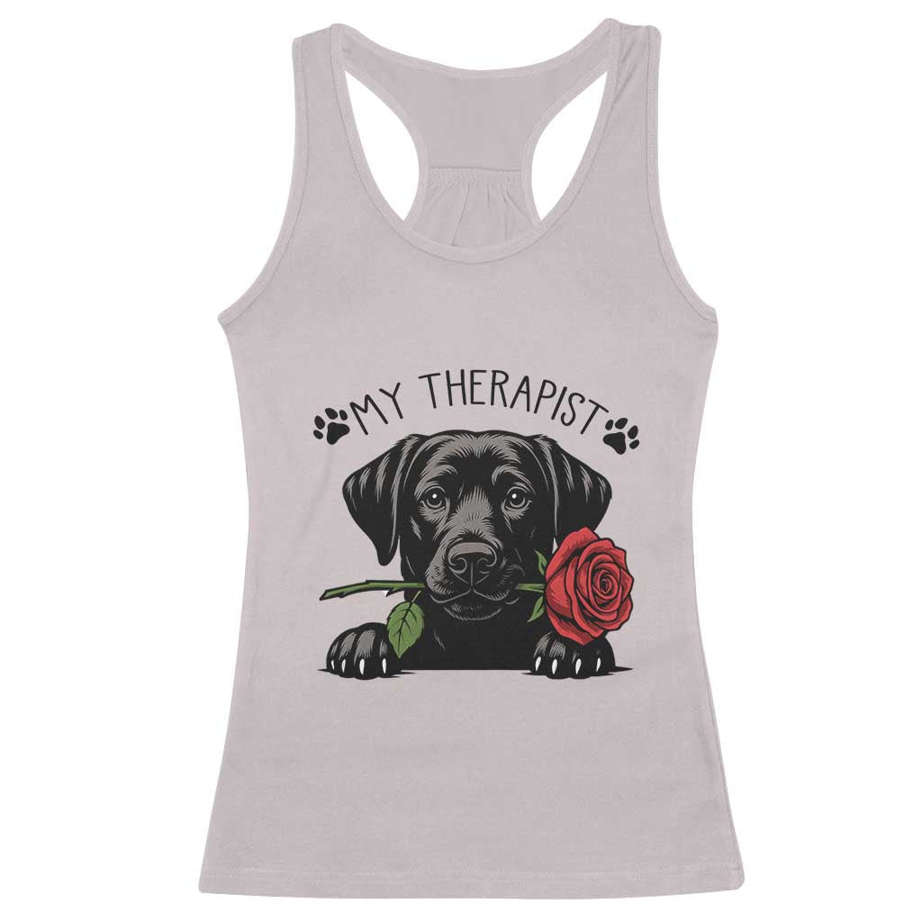 Black Labrador Retriever Is My Therapist Racerback Tank Top Dog Lover Gift - Wonder Print Shop
