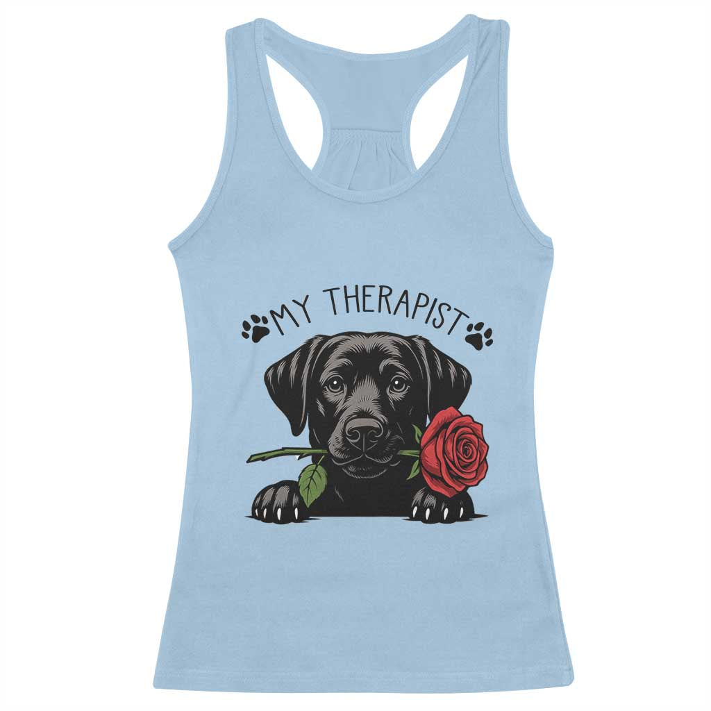 Black Labrador Retriever Is My Therapist Racerback Tank Top Dog Lover Gift - Wonder Print Shop