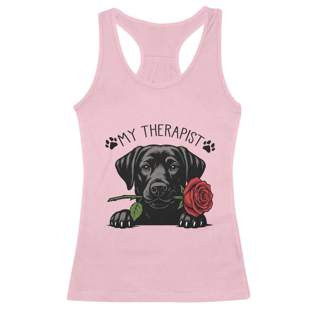 Black Labrador Retriever Is My Therapist Racerback Tank Top Dog Lover Gift - Wonder Print Shop