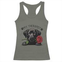 Black Labrador Retriever Is My Therapist Racerback Tank Top Dog Lover Gift - Wonder Print Shop