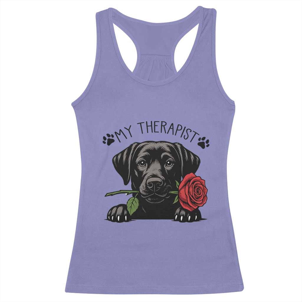 Black Labrador Retriever Is My Therapist Racerback Tank Top Dog Lover Gift - Wonder Print Shop