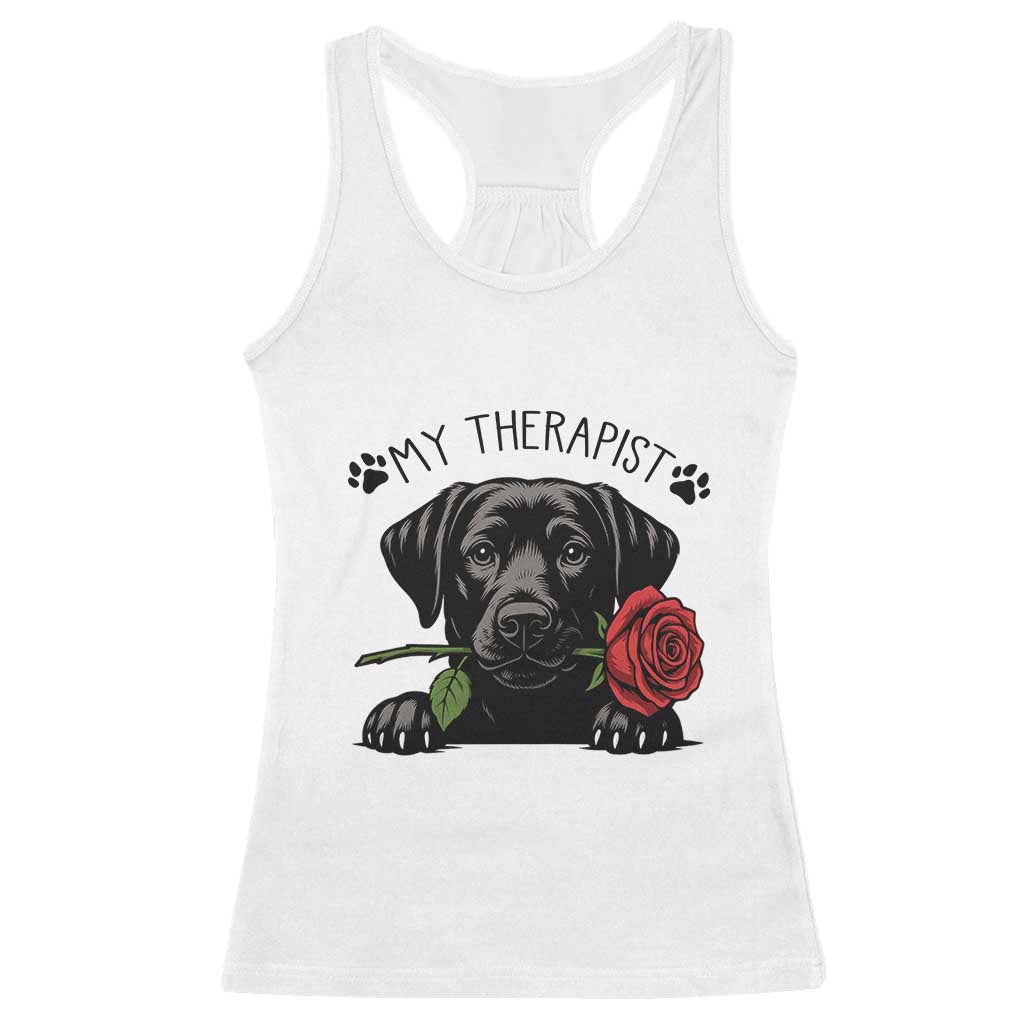 Black Labrador Retriever Is My Therapist Racerback Tank Top Dog Lover Gift - Wonder Print Shop