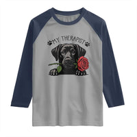 Black Labrador Retriever Is My Therapist Raglan Shirt Dog Lover Gift - Wonder Print Shop