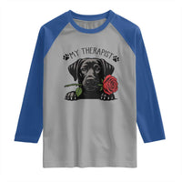 Black Labrador Retriever Is My Therapist Raglan Shirt Dog Lover Gift - Wonder Print Shop