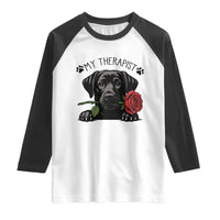 Black Labrador Retriever Is My Therapist Raglan Shirt Dog Lover Gift - Wonder Print Shop