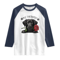 Black Labrador Retriever Is My Therapist Raglan Shirt Dog Lover Gift - Wonder Print Shop