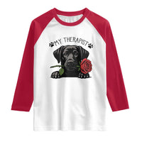 Black Labrador Retriever Is My Therapist Raglan Shirt Dog Lover Gift - Wonder Print Shop