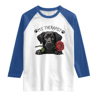 Black Labrador Retriever Is My Therapist Raglan Shirt Dog Lover Gift - Wonder Print Shop