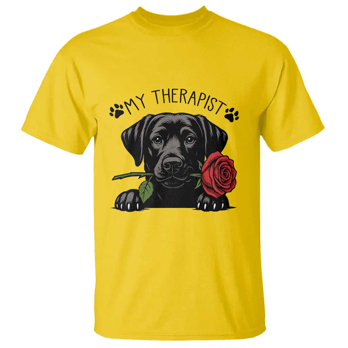 Black Labrador Retriever Is My Therapist T Shirt Dog Lover Gift - Wonder Print Shop