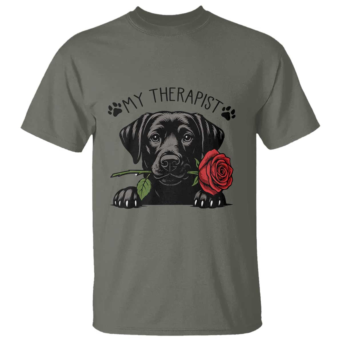 Black Labrador Retriever Is My Therapist T Shirt Dog Lover Gift - Wonder Print Shop