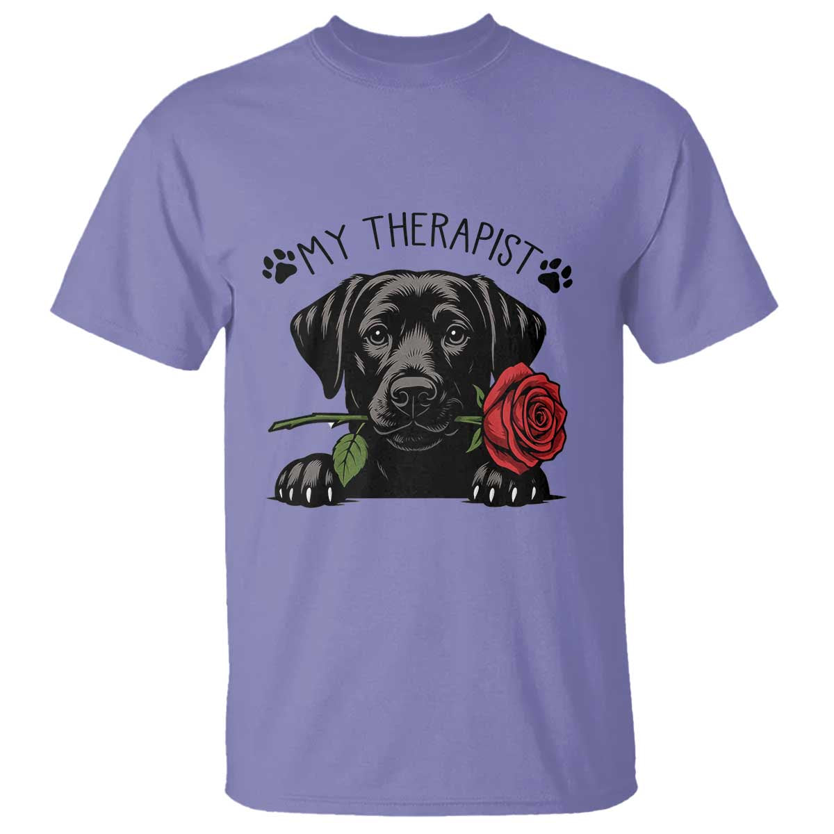 Black Labrador Retriever Is My Therapist T Shirt Dog Lover Gift - Wonder Print Shop
