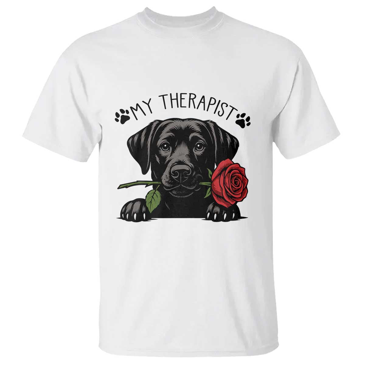Black Labrador Retriever Is My Therapist T Shirt Dog Lover Gift - Wonder Print Shop