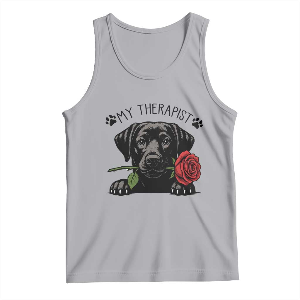 Black Labrador Retriever Is My Therapist Tank Top Dog Lover Gift - Wonder Print Shop