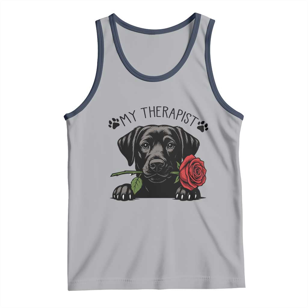 Black Labrador Retriever Is My Therapist Tank Top Dog Lover Gift - Wonder Print Shop