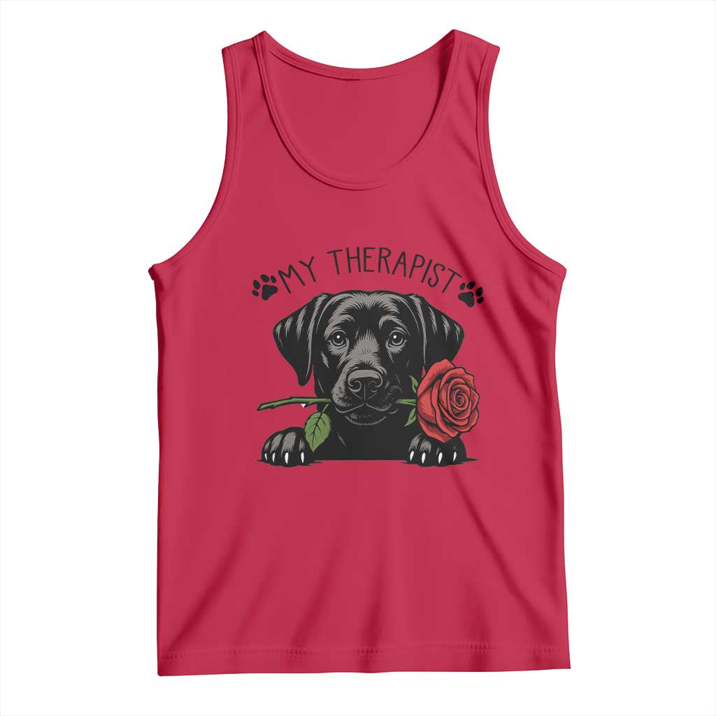 Black Labrador Retriever Is My Therapist Tank Top Dog Lover Gift - Wonder Print Shop