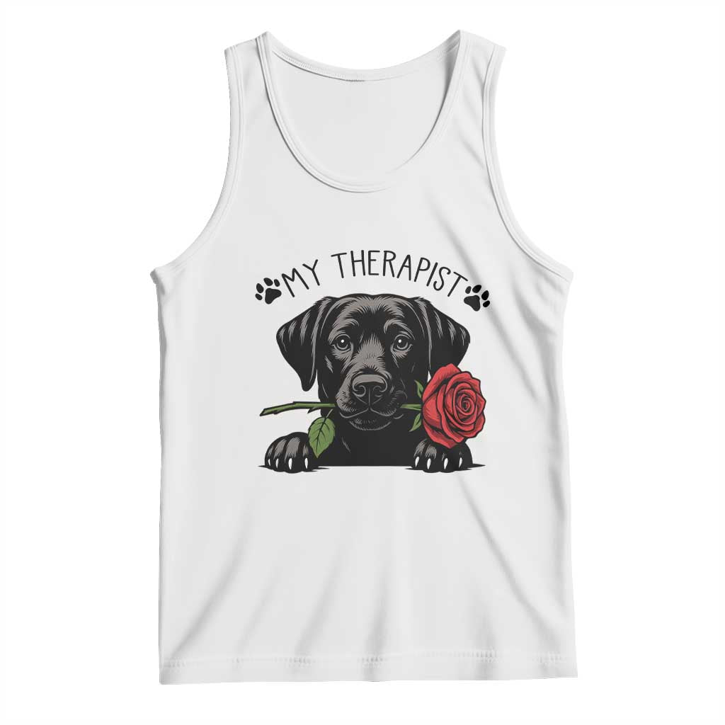 Black Labrador Retriever Is My Therapist Tank Top Dog Lover Gift - Wonder Print Shop