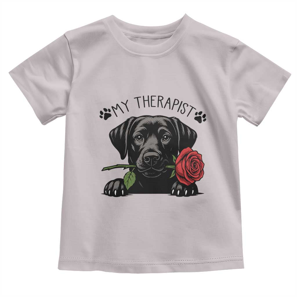 Black Labrador Retriever Is My Therapist Toddler T Shirt Dog Lover Gift - Wonder Print Shop