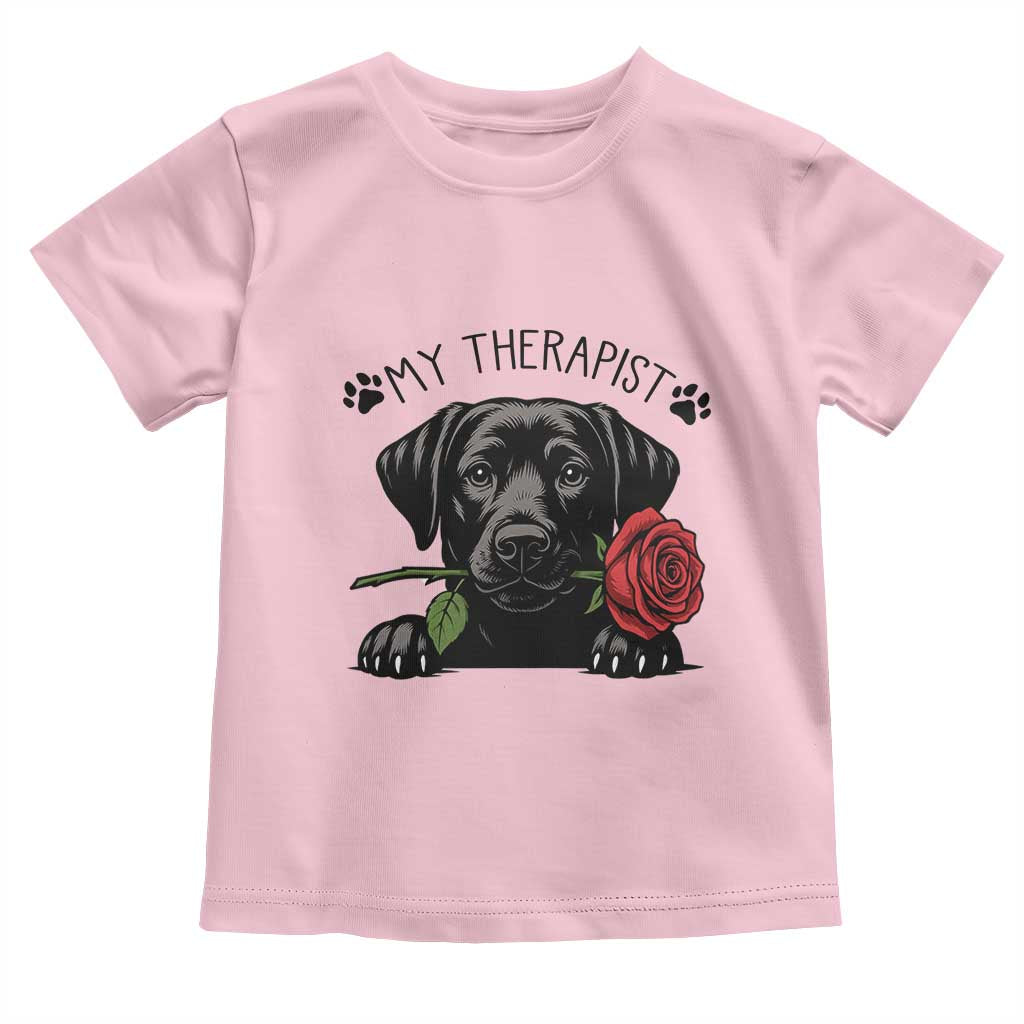 Black Labrador Retriever Is My Therapist Toddler T Shirt Dog Lover Gift - Wonder Print Shop