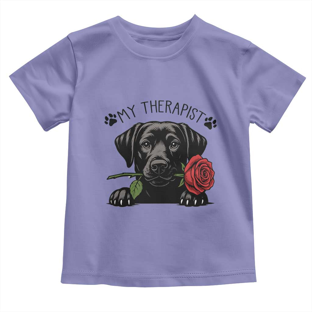 Black Labrador Retriever Is My Therapist Toddler T Shirt Dog Lover Gift - Wonder Print Shop