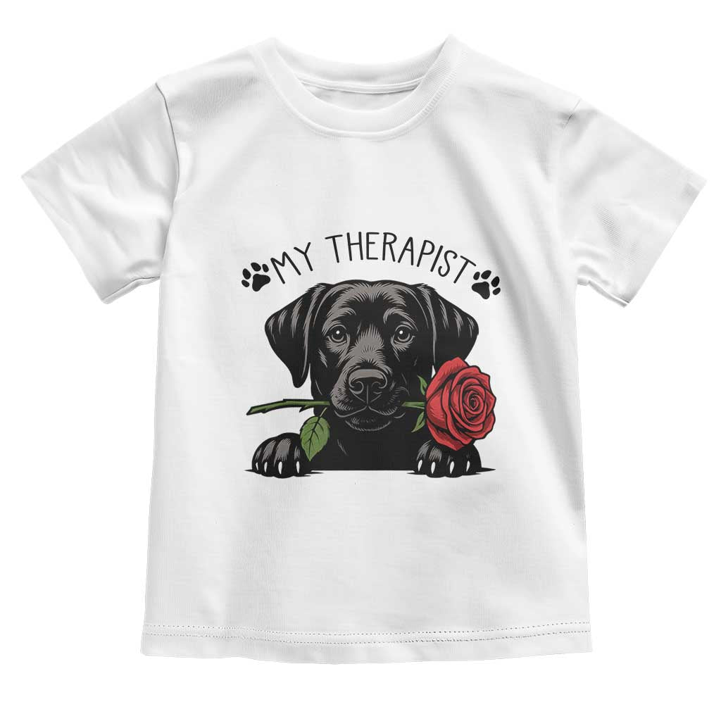 Black Labrador Retriever Is My Therapist Toddler T Shirt Dog Lover Gift - Wonder Print Shop