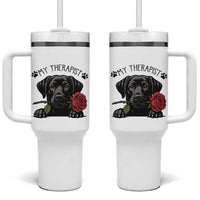 Black Labrador Retriever Is My Therapist Tumbler With Handle Dog Lover Gift - Wonder Print Shop