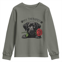 Black Labrador Retriever Is My Therapist Youth Sweatshirt Dog Lover Gift - Wonder Print Shop