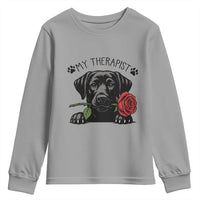 Black Labrador Retriever Is My Therapist Youth Sweatshirt Dog Lover Gift - Wonder Print Shop