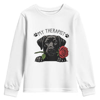 Black Labrador Retriever Is My Therapist Youth Sweatshirt Dog Lover Gift - Wonder Print Shop