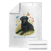My Dog Is My Therapist Throw Blanket Labrador Retriever Lover Gift - Wonder Print Shop