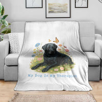 My Dog Is My Therapist Throw Blanket Labrador Retriever Lover Gift - Wonder Print Shop