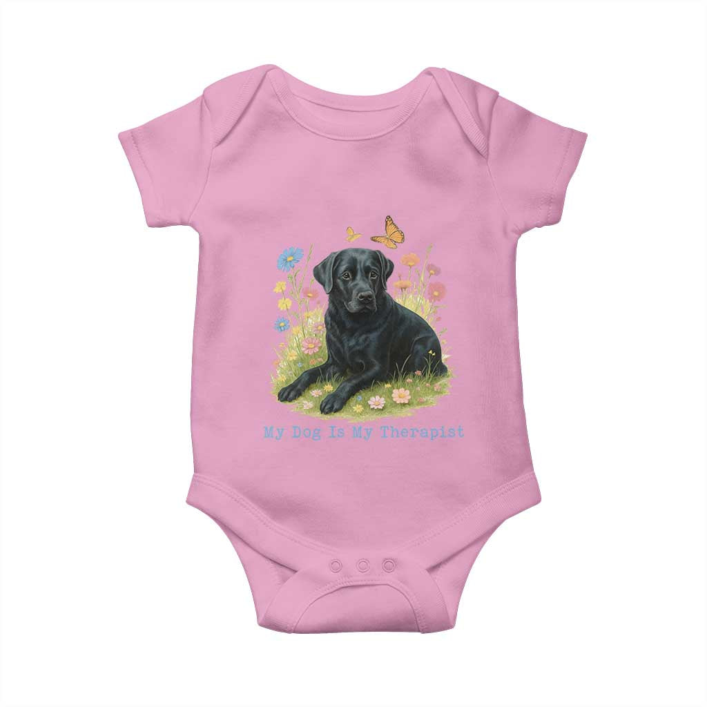 My Dog Is My Therapist Baby Onesie Labrador Retriever Lover Gift - Wonder Print Shop