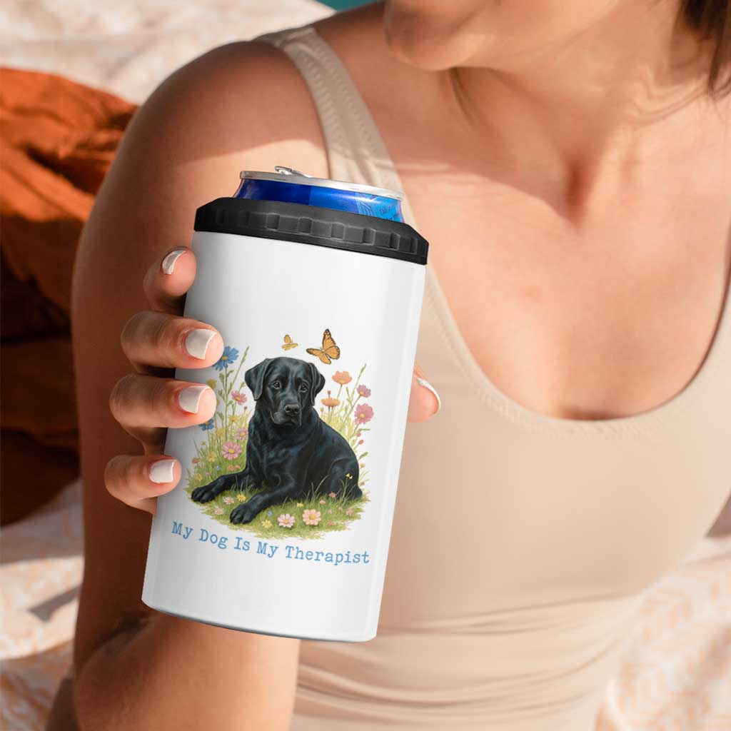 My Dog Is My Therapist 4 in 1 Can Cooler Tumbler Labrador Retriever Lover Gift - Wonder Print Shop
