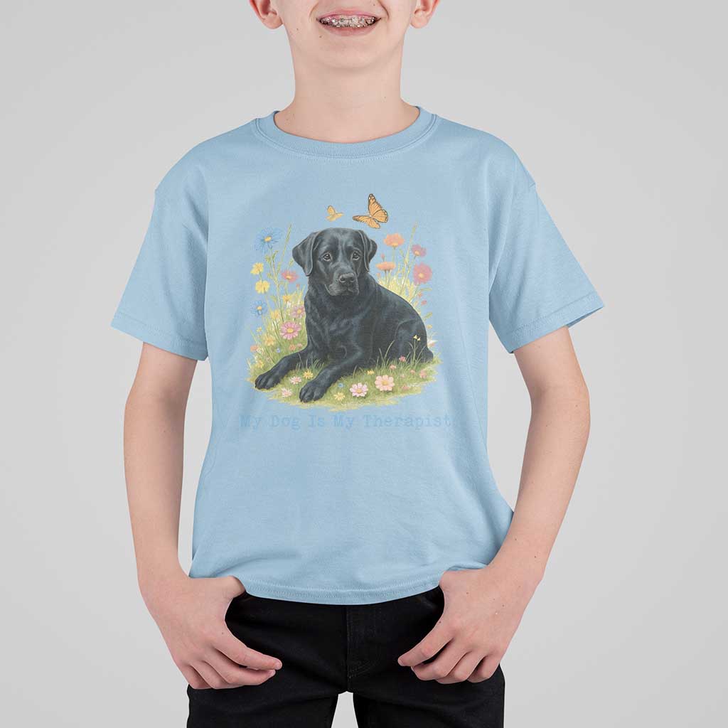 My Dog Is My Therapist T Shirt For Kid Labrador Retriever Lover Gift - Wonder Print Shop