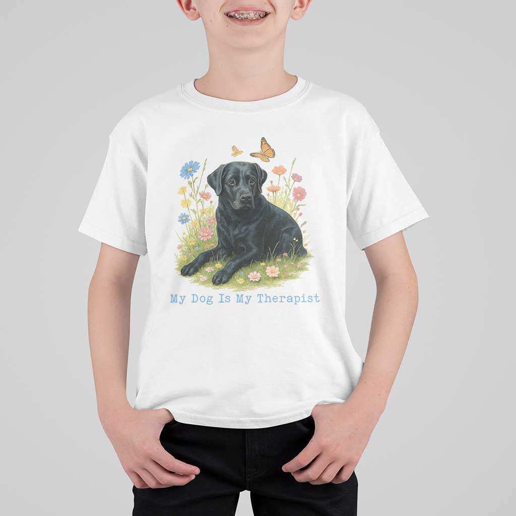 My Dog Is My Therapist T Shirt For Kid Labrador Retriever Lover Gift - Wonder Print Shop