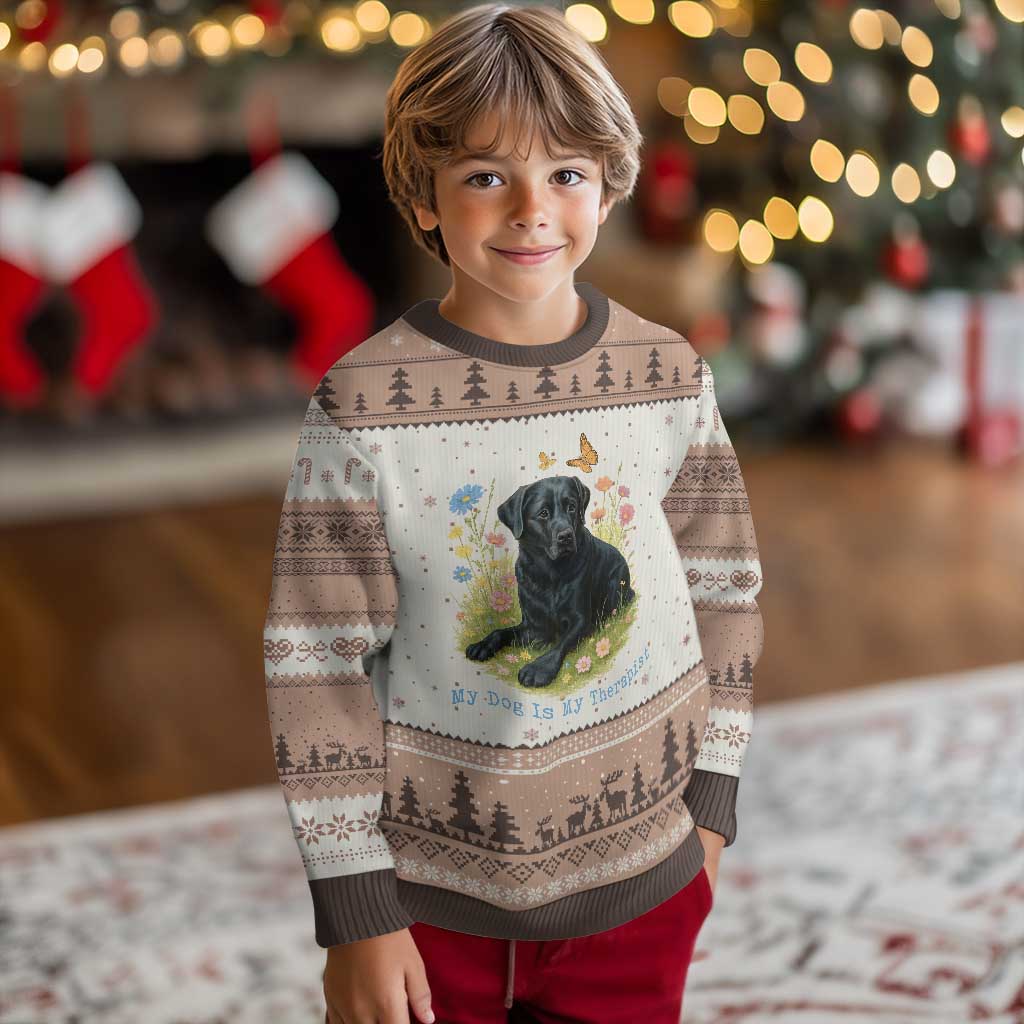 My Dog Is My Therapist Ugly Christmas Sweater Labrador Retriever Lover Gift - Wonder Print Shop