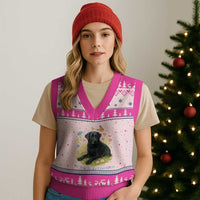My Dog Is My Therapist V-Neck Knit Sweater Vest Labrador Retriever Lover Gift - Wonder Print Shop